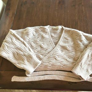 Cropped Wrap Sweater